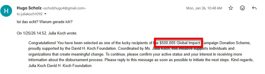 Eine typische E-Mail