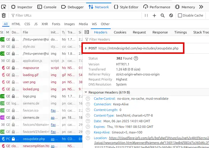 Datenübermittel an externen Server