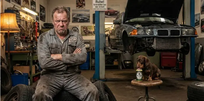 Kein Reichtum für Hugo, aber Bier für den Dackel.