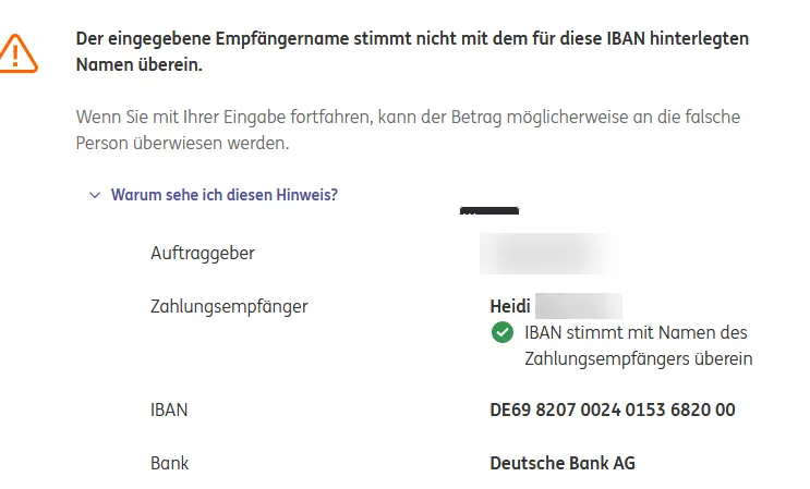 Überprüfung des Kontoinhabers