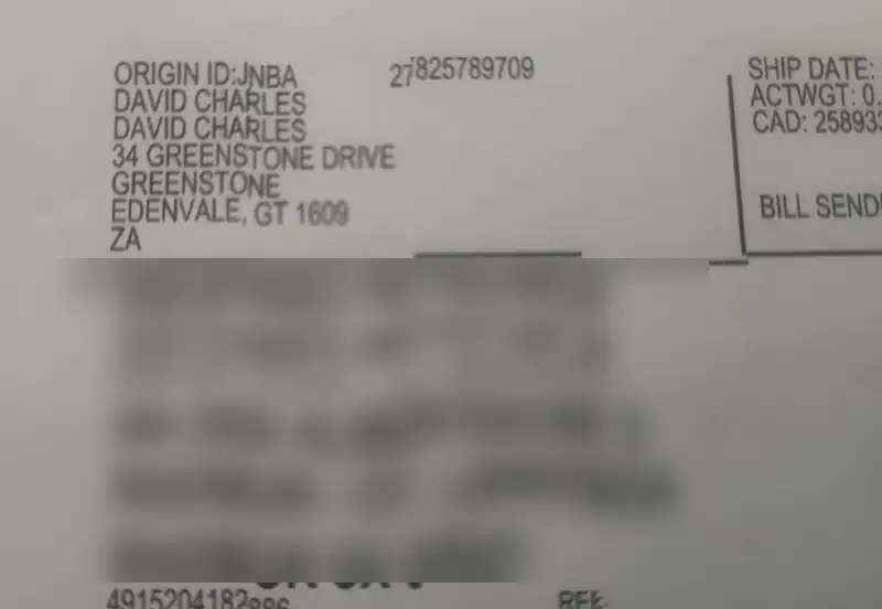 Die Absenderadresse aus Afrika