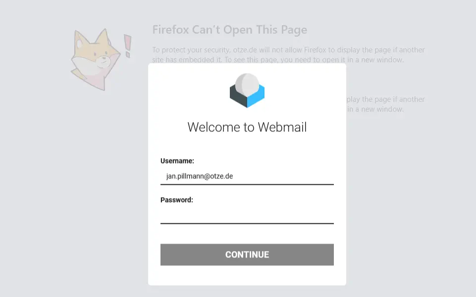 Das Phishing-Formular