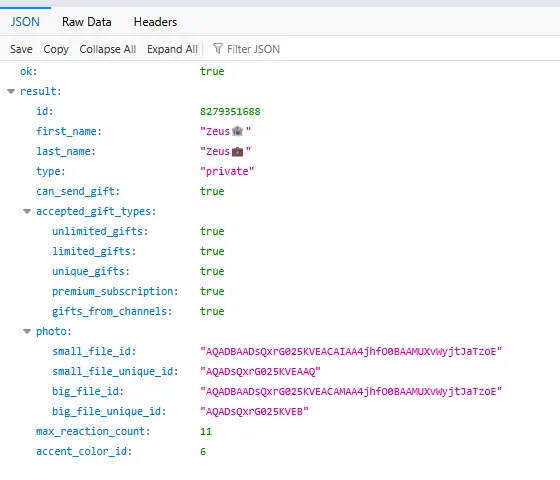Die Daten des Empfängers