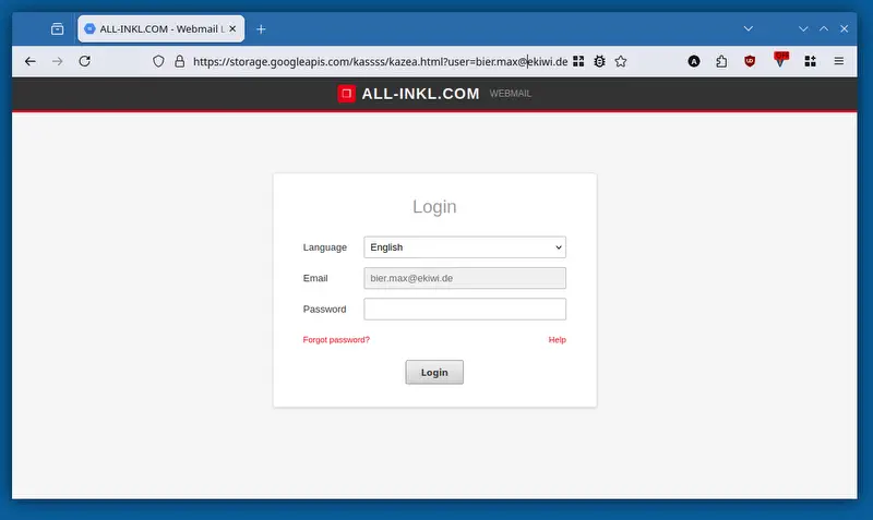 Das vermeintliche Login-Formular