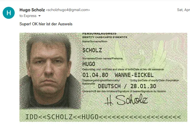 Ausweis mit Bundeshuhn