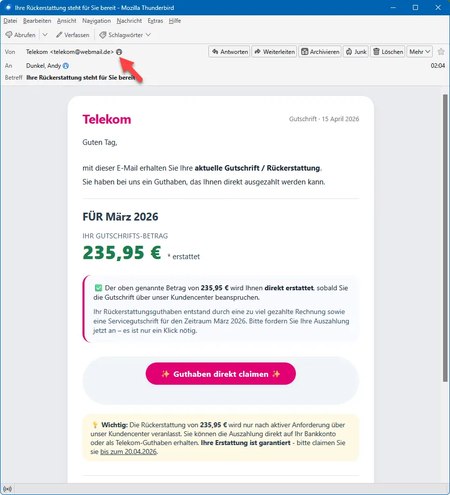 Dank KI sieht die E-Mail gut aus