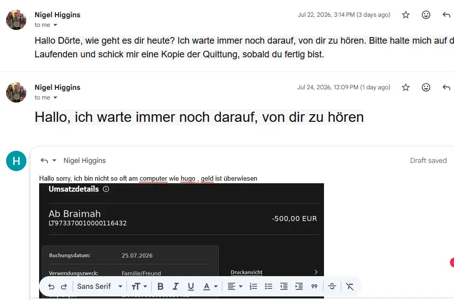 Hoppla, 2 am Ende der IBAN