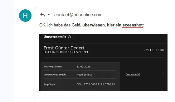 Wir haben überwiesen